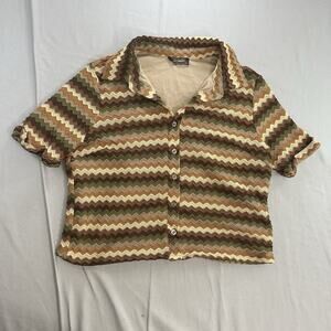 Lulu B Women's Large Short Sleeve Shirt Size Large Multicolor